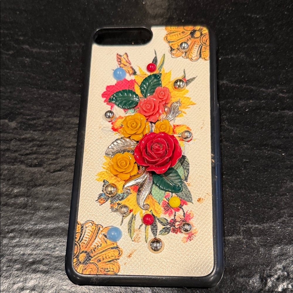 Dolce & Gabban Floral Printed & Embellished Leather iPhone® 6 Case